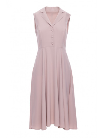 S409 Fit and flare shirt dress - beige