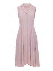 S409 Fit and flare shirt dress - beige