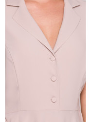 S409 Fit and flare shirt dress - beige