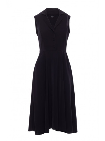 S409 Fit and flare shirt dress - black