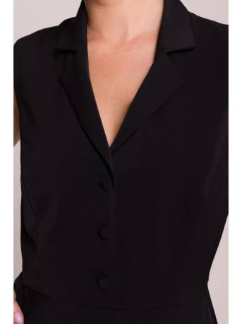 S409 Fit and flare shirt dress - black