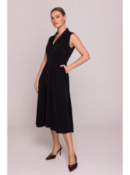 S409 Fit and flare shirt dress - black