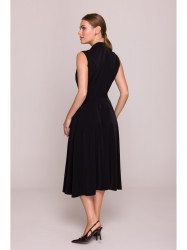 S409 Fit and flare shirt dress - black