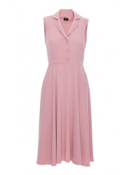 S409 Fit and flare shirt dress - powder