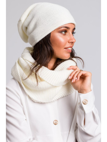 BK044 Slouchy beanie hat - ecru