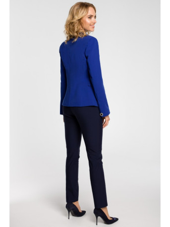 M051 Jacket with a peaked collar and a single-button closure - royal blue