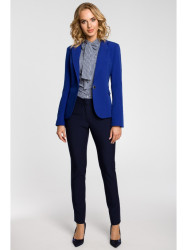 M051 Jacket with a peaked collar and a single-button closure - royal blue