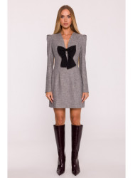 M869 Tweed V-neck dress - graphite