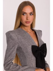 M869 Tweed V-neck dress - graphite