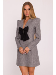 M869 Tweed V-neck dress - graphite