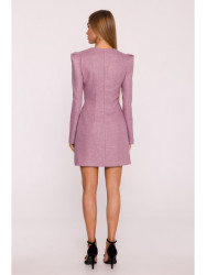 M869 Tweed V-neck dress - marsala