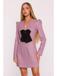 M869 Tweed V-neck dress - marsala