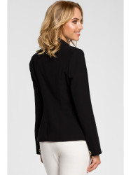 M051 Jacket with a peaked collar and a single-button closure - black