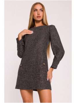 M870 Tweed mini dress - black