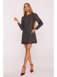 M870 Tweed mini dress - black