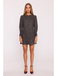 M870 Tweed mini dress - black