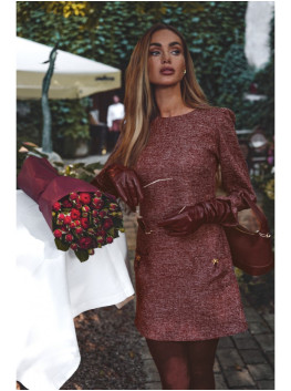 M870 Tweed mini dress - maroon