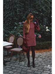 M870 Tweed mini dress - maroon