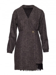 M871 Tweed wrap dress - black