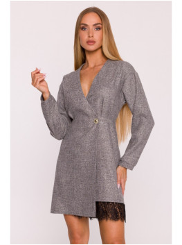 M871 Tweed wrap dress - graphite
