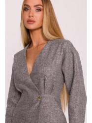 M871 Tweed wrap dress - graphite