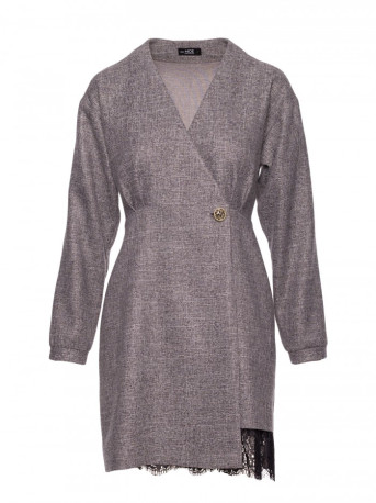 M871 Tweed wrap dress - graphite