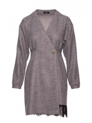 M871 Tweed wrap dress - graphite
