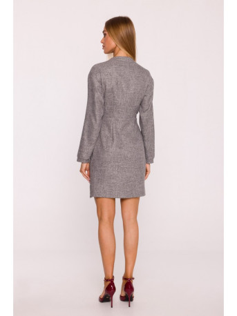 M871 Tweed wrap dress - graphite