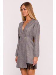 M871 Tweed wrap dress - graphite