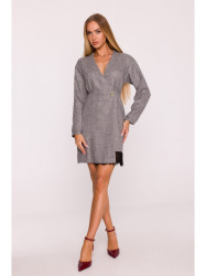 M871 Tweed wrap dress - graphite