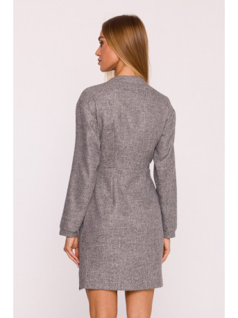 M871 Tweed wrap dress - graphite