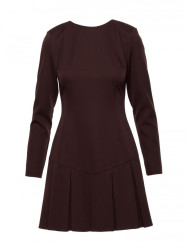M872 Dress with inverted pleats - brown