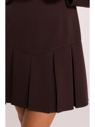 M872 Dress with inverted pleats - brown
