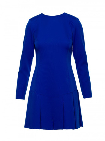 M872 Dress with inverted pleats - royal blue