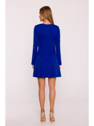 M872 Dress with inverted pleats - royal blue