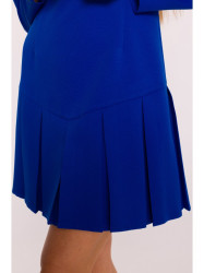 M872 Dress with inverted pleats - royal blue