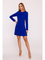 M872 Dress with inverted pleats - royal blue