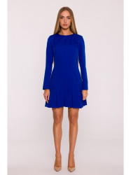 M872 Dress with inverted pleats - royal blue