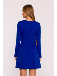 M872 Dress with inverted pleats - royal blue