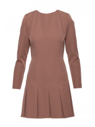 M872 Dress with inverted pleats - mocca