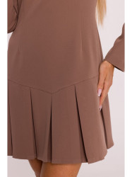 M872 Dress with inverted pleats - mocca