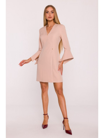 M876 Dress with wide cuffs - beige