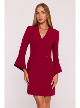M876 Dress with wide cuffs - maroon
