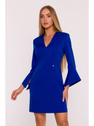 M876 Dress with wide cuffs - royal blue