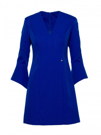 M876 Dress with wide cuffs - royal blue