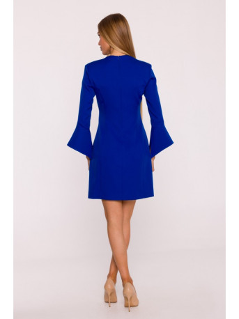 M876 Dress with wide cuffs - royal blue
