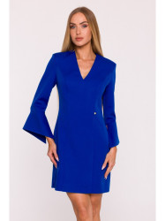 M876 Dress with wide cuffs - royal blue
