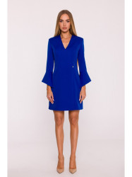 M876 Dress with wide cuffs - royal blue