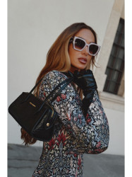 M877 Print dress with wide cuffs - model 1