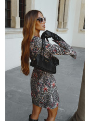 M877 Print dress with wide cuffs - model 1
